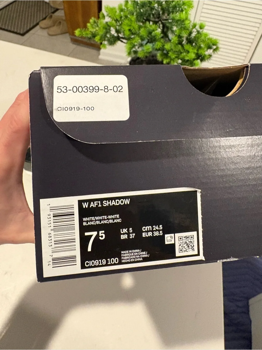 Nike W AF1 Shadow White white with extra laces new in box size 7.5 women’s